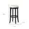Homeroots 31" White and Black Fabric and Solid Wood Backless Bar Height Swivel Bar Chair 632411 - alternate 7