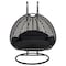 Leisuremod Charcoal Wicker Hanging 2 person Egg Swing Chair, Black ESCCH-57BL - alternate 1