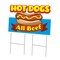 Signmission Hot Dogs All Beef Yard Sign & Stake outdoor plastic coroplast window, C-DC-2436-Hot Dogs All Beef C-DC-2436-Hot Dogs All Beef - alternate 1