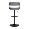 Homeroots Gray and Black Faux Leather with Metal Swivel Adjustable Height Bar Chair 534473 - alternate 8