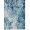 Homeroots 3' X 5' Teal Blue And Ivory Abstract Washable Indoor Outdoor Area Rug 617800 - alternate 6
