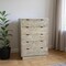 Homeroots 35" Gray Carved Abstract Solid Wood Five Drawer Dresser 661226 - alternate 6