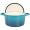 Crockpot Artisan 7 Quart Round Enameled Cast Iron Dutch Oven with Lid in Teal 137374.02 - alternate 5