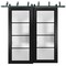 Sartodoors Sliding Closet Frosted Glass Barn Bypass Doors with Hardware Planum 2132 Black 72x96 (2* 36x96) PLANUM2132BBB-BLK-72 x 96 (2* 36x96) - alternate 1