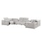 Homeroots Ash Gray Leather Power Reclining U Shaped Eight Piece Corner Sectional With Console 643928 - alternate 3