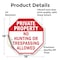 Signmission Private Property No Hunting or Tres, 18 Inch X 18 Inch, Vinyl Decal OC-D-18-153 - alternate 3