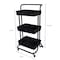 Organize It All 3 Tier Rolling Basket Cart in Black 15260-WHITE - alternate 6