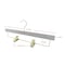 Nahanco 14in High Gloss White Wooden SlimLine Pant/Skirt Hanger w/ Padded Clips and Gold Hardware, 50PK SL70514RC50GH - alternate 3