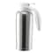 Service Ideas ErgoServ 1-Liter Stainless Vacuum Insulated Creamer, Push Button Lid in Brushed Stainless and White 10-00744-WH0 - alternate 4