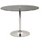 Homeroots 42" Clear and Silver Glass and Metal Pedestal Base Round Top Dining Table 555158 - alternate 2