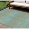 Homeroots 10' X 14' Teal Blue Striped Washable Indoor Outdoor Area Rug 608818 - alternate 1