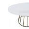 Homeroots 51" White And Brass Rounded Concrete And Iron Dining Table 486035 - alternate 4