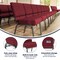 Flash Furniture Hercules Church Chair, 21-1/4 in W 25" L 33" H, Fabric Seat FD-CH0221-4-SV-RED-BAS-GG - alternate 7