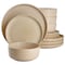 Soho Lounge Bryant Park 12 Piece Reactive Stoneware Dinnerware Set in Beige 750123481M - alternate 1