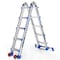 Wrightmaster 17ft Reach Aluminum Multi-Position Ladder w/ Wheels and Stabilizer Bar, 330 lbs. Load Capacity Blue ZOR-17FT-BU - alternate 1