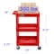 Luxor Utility Cart with Deep Lipped Plastic Shelves, 300 lb Load Capacity, 3 Shelves, 24 in L, 18 in W RDSTC111RD - alternate 7