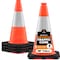 Xpose Safety Traffic Safety Cone, 18 in, PVC, 6 in Reflective Collar, DOT Approved, Orange, 4 pk OTC18-6-4-X-S - alternate 1