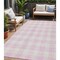 Homeroots 5' X 8' Pink And Gray Plaid Washable Indoor Outdoor Area Rug 595422 - alternate 1