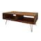 Homeroots 23" Brown And Black Wood And Metal Coffee Table With Shelf 554275 - alternate 1