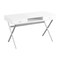 Homeroots 47" White and Silver Computer Desk With Two Drawers 333412 - alternate 1