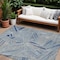 Homeroots 9' X 12' Denim Blue Gray And Ivory Geometric Washable Indoor Outdoor Area Rug 594777 - alternate 1