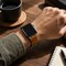 Elegani Vintage Oil Leather Band Compatible with Apple Watch 38mm, Yellow, Rose Gold Buckle LOT2-YLW-RGD-38 - alternate 2