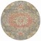 Homeroots 8' Brown Round Floral Medallion Washable Indoor Outdoor Area Rug 607838 - alternate 7