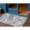 Homeroots 3' X 5' Brown Teal Blue And Ivory Geometric Washable Indoor Outdoor Area Rug 617950 - alternate 1