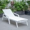Leisuremod Marlin Patio Chaise Lounge Chair with Armrests in White Aluminum Frame, White MLAW-77W - alternate 8