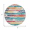 Homeroots 8' Ivory Teal Blue Orange And Red Round Striped Washable Indoor Outdoor Area Rug 616654 - alternate 7