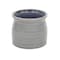 Homeroots Gray Ceramic 51 Ounce Striped Round Distressed Pot Planter 487408 - alternate 1