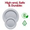 Smarty Had A Party 10" Matte Steel Gray Round Disposable Plastic Dinner Plates (120 Plates), 120PK 4850STGR-CASE - alternate 5