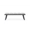 Homeroots 57in Light Gray and Black Upholstered Faux Leather Bench 372148 - alternate 1