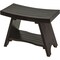 Homeroots Teak Rectangular Shower Bench With Shelf In Brown Finish 376696 - alternate 1