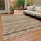 Homeroots 8' X 10' Chocolate And Taupe Striped Washable Indoor Outdoor Area Rug 615335 - alternate 7