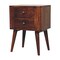 Homeroots 24" Chestnut Solid Wood Square Two Drawer Nightstand 651568 - alternate 8
