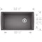Blanco Diamond Super Single Bowl, Cinder 441764 - alternate 3
