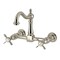 Kingston Brass Two-Handle Wall Mount Bridge Kitchen Faucet, Brushed Nickel KS1268BEX - alternate 1