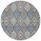 Homeroots 8' Gray Ivory And Navy Blue Round Floral Medallion Washable Indoor Outdoor Area Rug 614589 - alternate 8