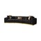Homeroots Black Velvet Curved Three Piece Sectional With Toss Pillows 643880 - alternate 7