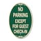 Signmission No Parking Except for Guest Check-In, 12 Inch X 18 Inch Architectural Oval, Heavy Gauge Aluminum A-OV-G-1218-23625 - alternate 1
