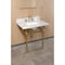 Kingston Brass 30" Carrara Marble Console Sink Set w/ Faucet in Carrara Marble White/Brushed Brass CKVPB3030MBSQ7 - alternate 4