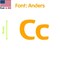 Aacc Self-Adhesive Vinyl Letter: c, Scale: 50 cm. Color: Orange Font: Anders by, 24PK AACC-Anders-lc-Orange-M50x24 - alternate 1