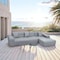 Deko Living 4 Piece Gray Outdoor Compressed Foam Sectional Sofa Lounger and Table Set COP30018 - alternate 1
