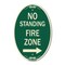 Signmission No Standing Fire Zone with Right Arrow, 12 Inch X 18 Inch Architectural Oval, Heavy Gauge Aluminum A-OV-G-1218-23585 - alternate 1