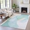 Homeroots 3' X 5' Pale Aqua And Beige Abstract Washable Indoor Outdoor Area Rug 630453 - alternate 6