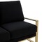 Leisuremod Jefferson Contemporary Velvet Loveseat with Gold Frame, Black JAG53BL - alternate 5
