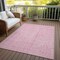 Homeroots 9' X 12' Pink And Ivory Geometric Washable Indoor Outdoor Area Rug 600850 - alternate 8