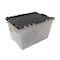 Sterilite 12 gal Black/Clear Hinged-Lid Tote 12.9 in. H X 15.3 in. W X 21.6 in. D Stackable 691307 - alternate 1