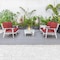 Leisuremod Walbrooke Modern White Patio Conversation With Square Fire Pit & Tank Holder, Red WW-27-20-57-31-R - alternate 7